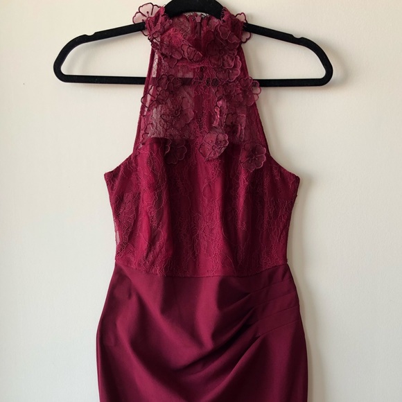 Burgundy cocktail midi-dress - Picture 6 of 8